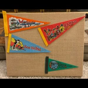 Vintage Pennants. Souvenir. Felt. Bundle. Good Used Condition.